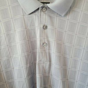 Men’s Grey PGA Tour Polo Golf Shirt Size Large